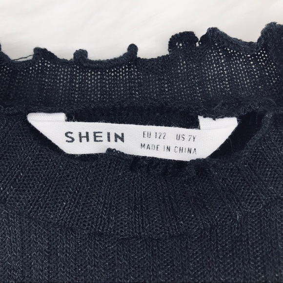 Little Girls Black Rib-Knit Short Sleeve Top 7Y - Picture 7 of 7